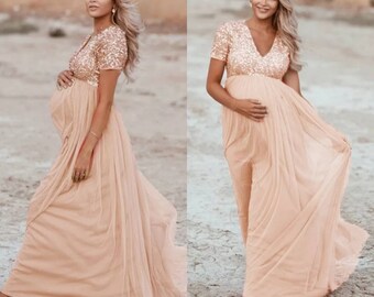 sequin top maternity dress