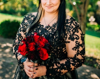 red and black wedding dresses plus size