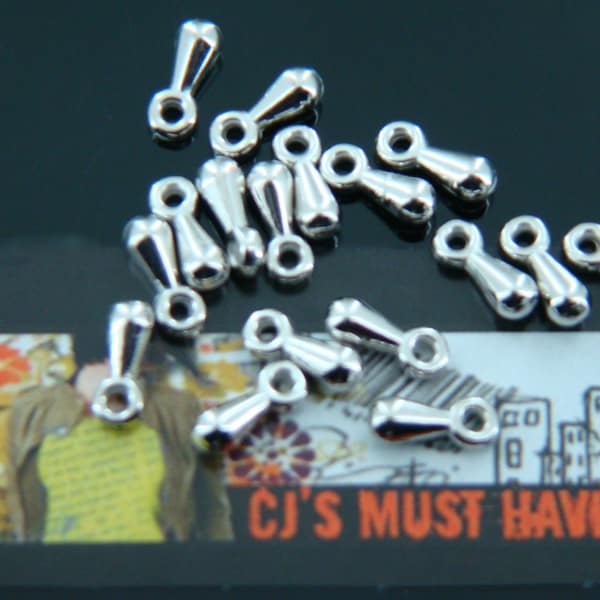 Bulk orders - 100 or 500 TINY silver extender chain tear drops dangle ends bead, craft jewellery making nail art scrap booking