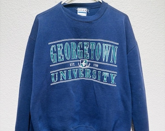 VIntage Georgetown University Hoyas Crew Neck Sweatshirt Medium 80s