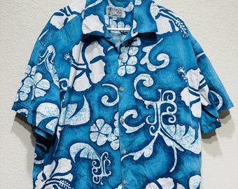 Vintage Toes on The Nose Hawaiian Shirt Blue XXL Surfing