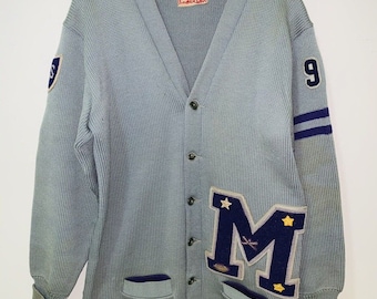 Vintage 50s Albion Award Sweater Varsity Letterman Cardigan