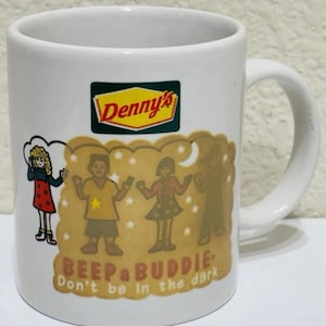 DENNYS Coffee Mug Dont be in the Dark Connecting People HEAT ACTIVATED Cup