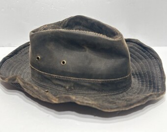 Gorra VintagenDorfman DPC Outback Indiana Jones Talla S “Cuero envejecido” Encerada flexible