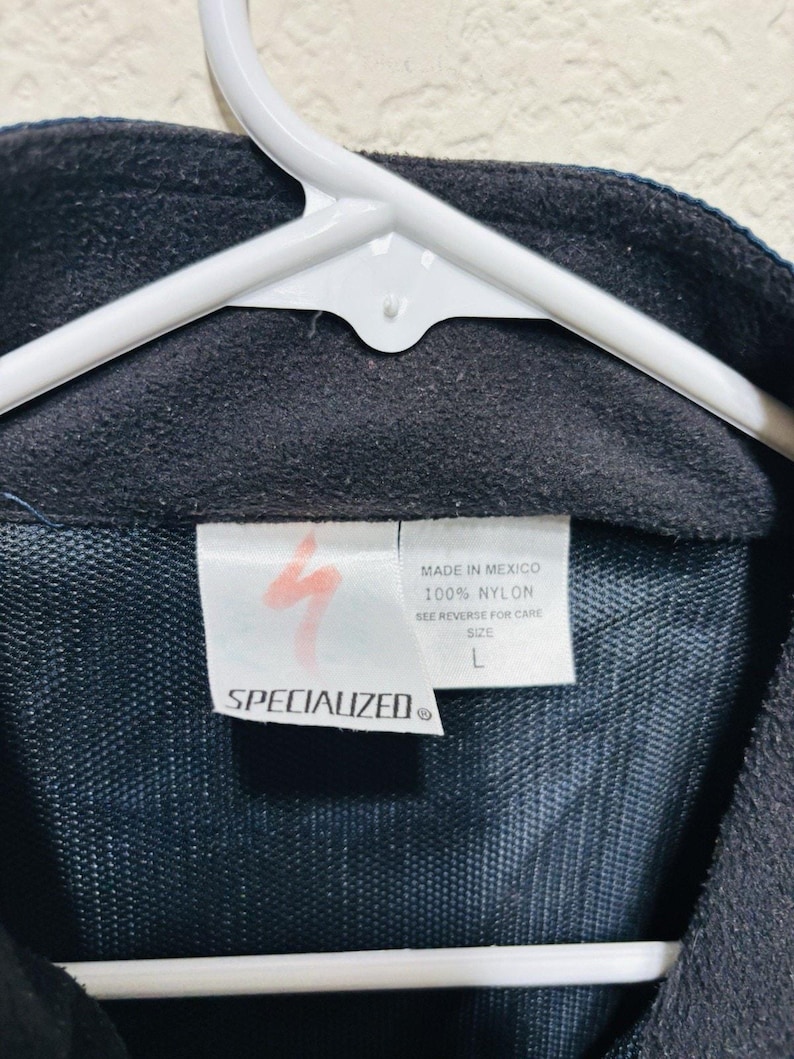 Vintage Specialized Jacket Striped Blue Large Rare Cycling image 4