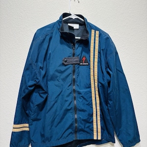 Vintage Specialized Jacket Striped Blue Large Rare Cycling image 1