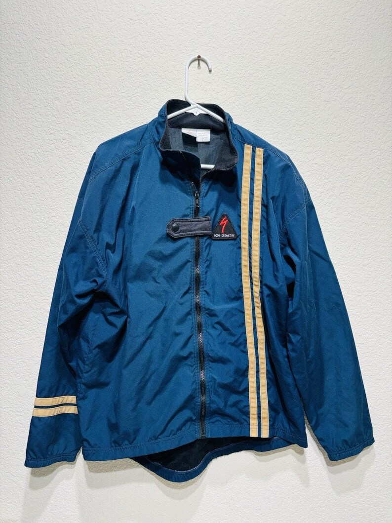 Vintage Specialized Jacket Striped Blue Large Rare Cycling image 1