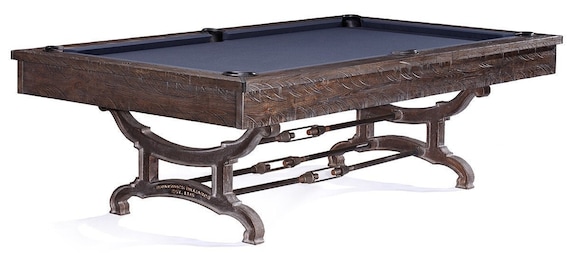 Brunswick Birmingham Pool Table Available in 8ft or 9ft Models Cast Iron Base and Reclaimed Wood Rail Set Etsy UK