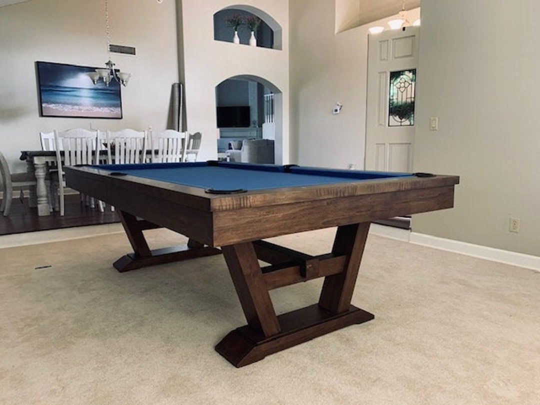 The Scottsdale Pool Table Solid Wood With a Warm Whiskey Finish Etsy