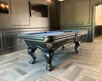 7ft or 8ft Poseidon Pool Table - Matte Black & Titan Blue Finish - Free Shipping and installation