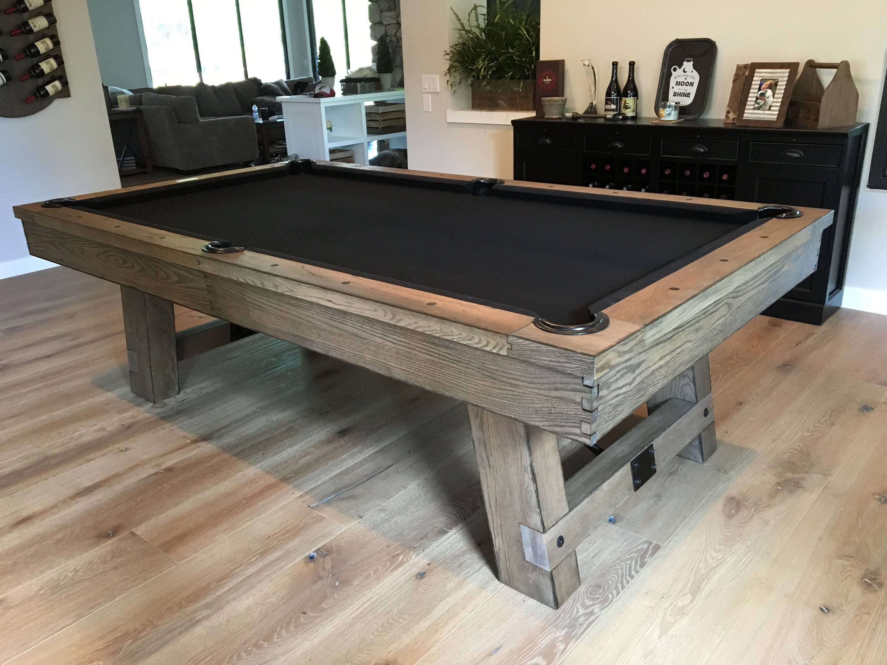 8' Custom Pool Table-Silvered Weathered Pool Table | Etsy