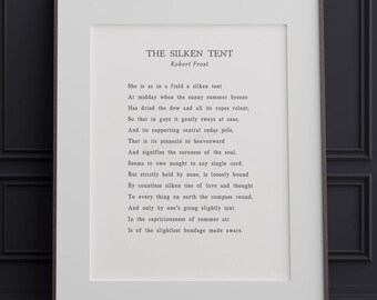 The Silken Tent poem by Robert Frost art print poster with color and framing options