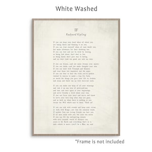 If Poem by Rudyard Kipling ready-to-frame art print poster on White Washed background