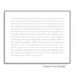 For Good Song Lyrics, Wicked The Musical Song Lyrics art print poster with framing options, Because I Knew You I Have Been Changed For Good