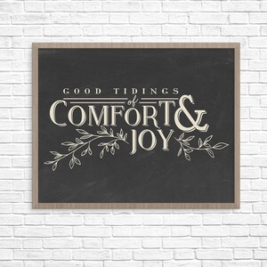 Good Tidings of Comfort and Joy, Art Print, Poster, Christmas Decor, Wall Art, Christmas Carol, Song Lyrics