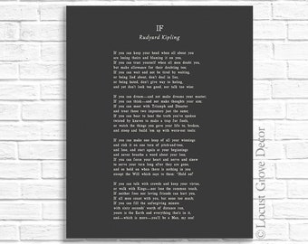 If Metal Print, If by Rudyard Kipling, If Poem, Metal Sign, Graduation Gift, Gift for son, Nursery Decor, You'll be a man my son