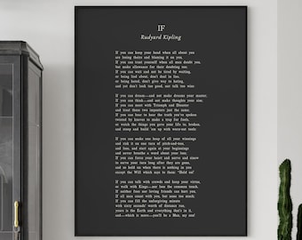 If Poem by Rudyard Kipling ready-to-frame art print poster with multiple background color and frame options