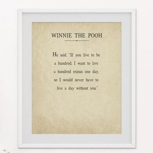 Winnie The Pooh Quote, Winnie The Pooh Ready-To-Frame Art Print, Nursery Decor, Nursery Art Print, Baby Gift, Shower Gift, Kids Room