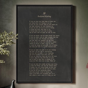 If Poem by Rudyard Kipling, Canvas Gallery Wrap Wall Art, Graduation Gift, You'll be a man my son