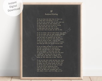 If Printable Wall Art, If Poem by Rudyard Kipling Instant Digital Download, You'll Be A Man My Son