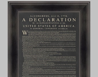 The Declaration of Independence ready-to-frame publication style art print poster, Historic Document Patriotic Decor, Inspirational Wall Art