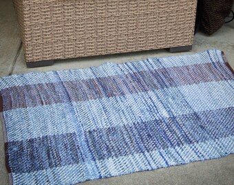 Woven Rug, Woven Rag Rug, Rag Rug, Country Farmhouse Decor, Kitchen Rug, Handwoven Textile