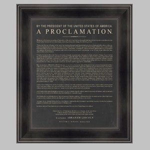 The Emancipation Proclamation ready-to-frame publication style art print poster, Abraham Lincoln Historical Document Patriotic Decor