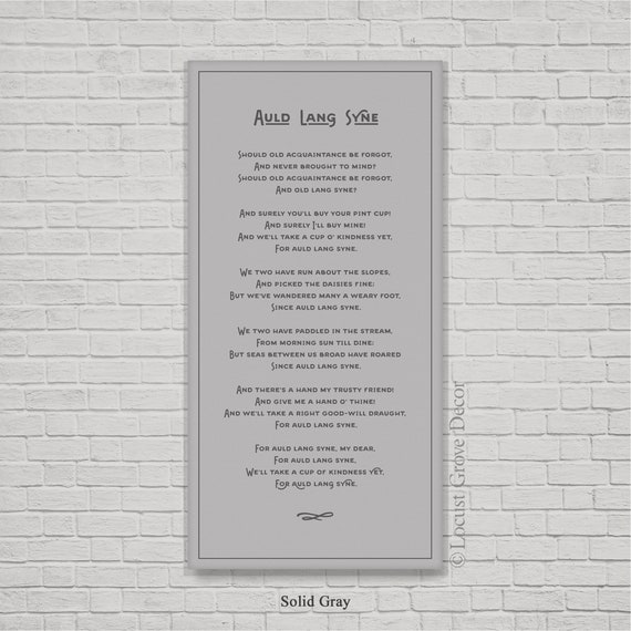 Auld Lang Syne Metal Sign Auld Lang Syne Lyrics New Years - Etsy