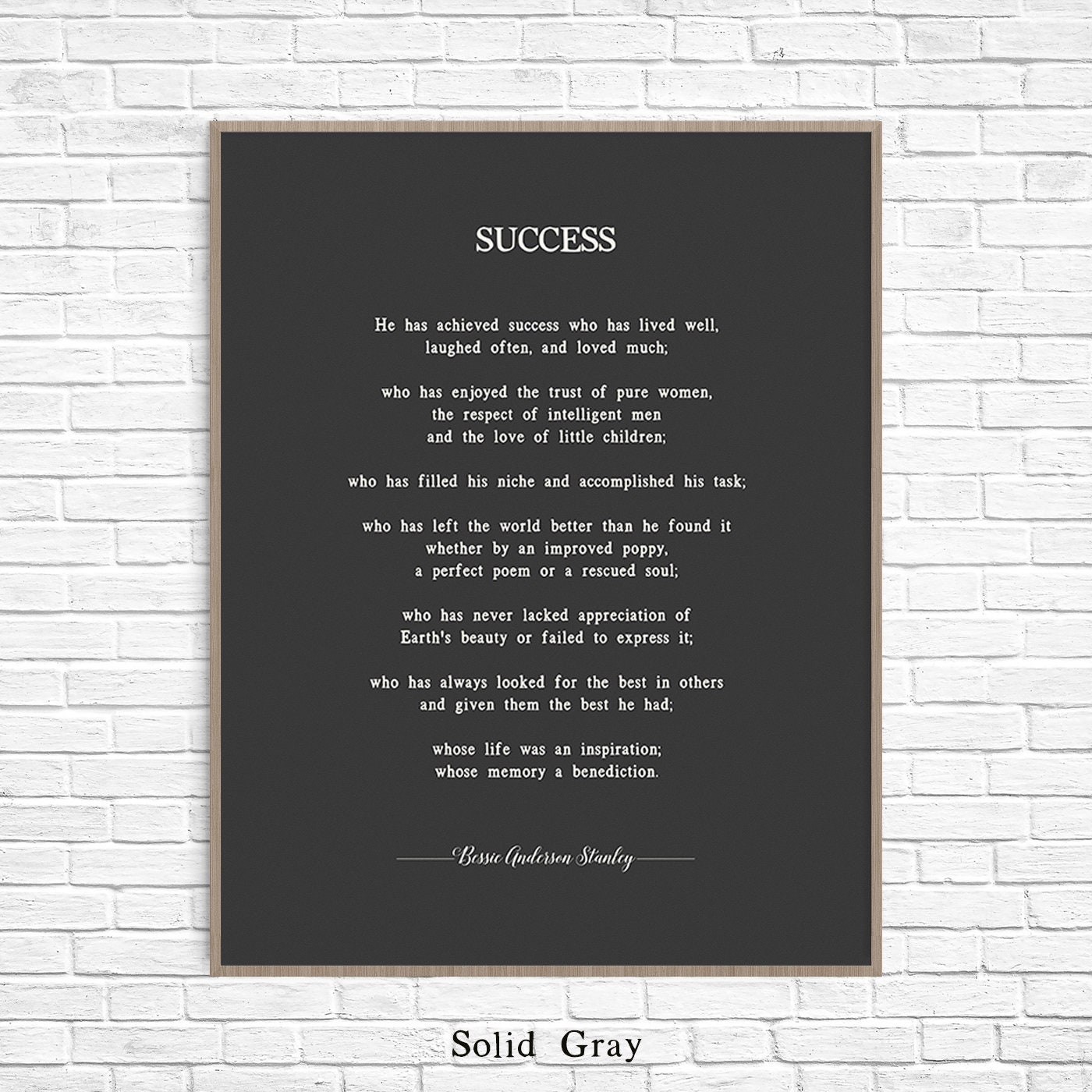 Success Poem by Bessie Anderson Stanley Art Print Poster