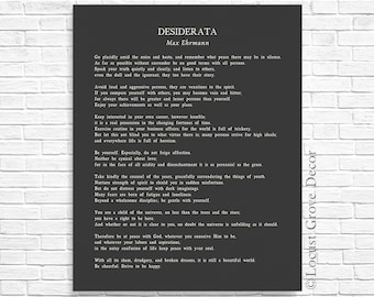 Desiderata Metal Print, Desiderata by Max Ehrmann, Desiderata Poem, Metal Sign