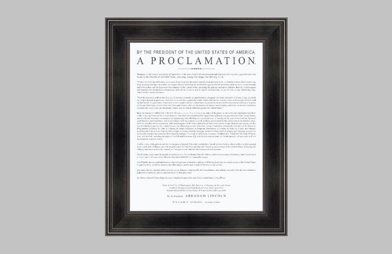 Us Proclamation Frame The Emancipation Proclamation Ready-to-frame Publication Style Art ...