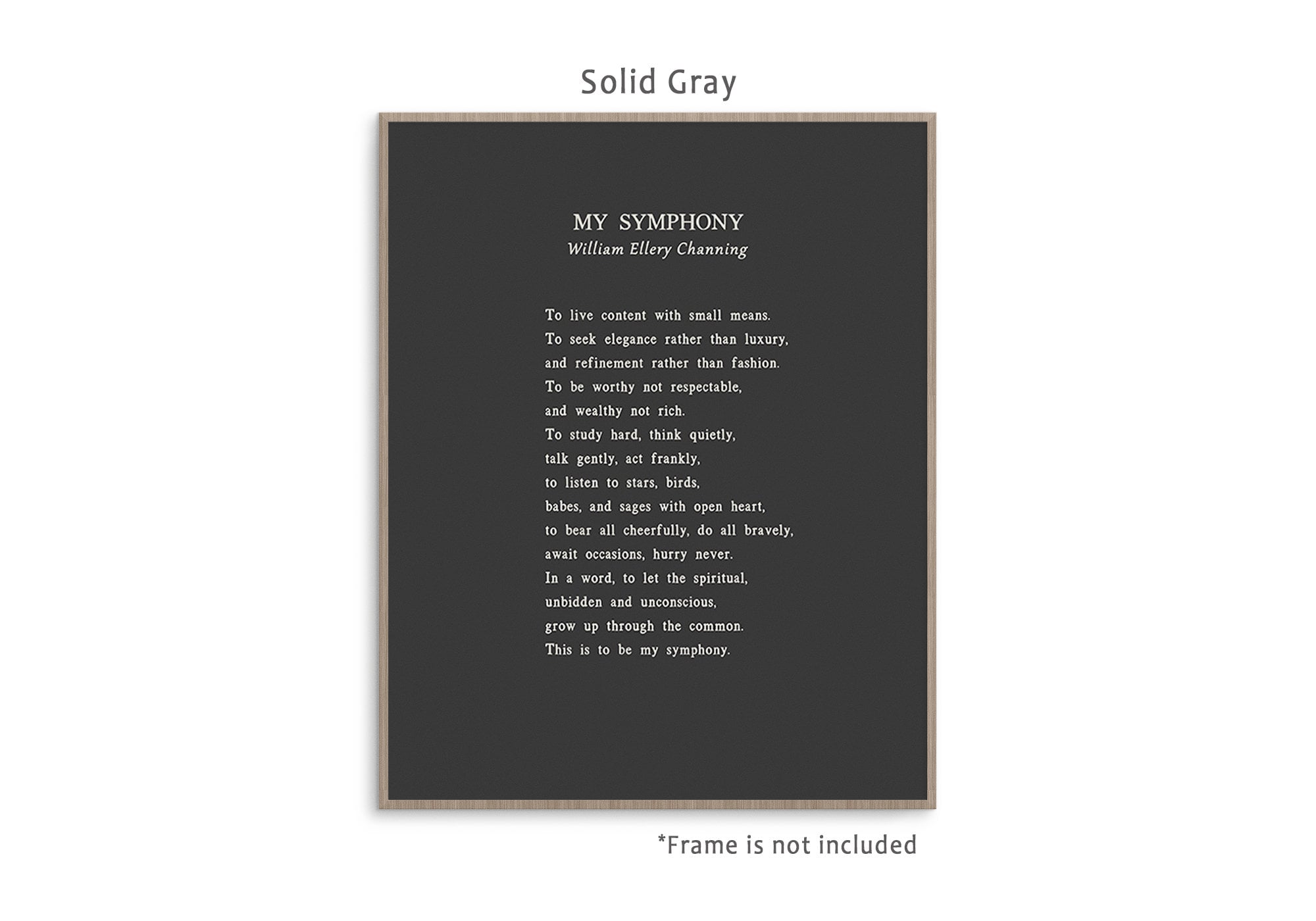 My Symphony Poem by William Ellery Channing Readytoframe Art Etsy