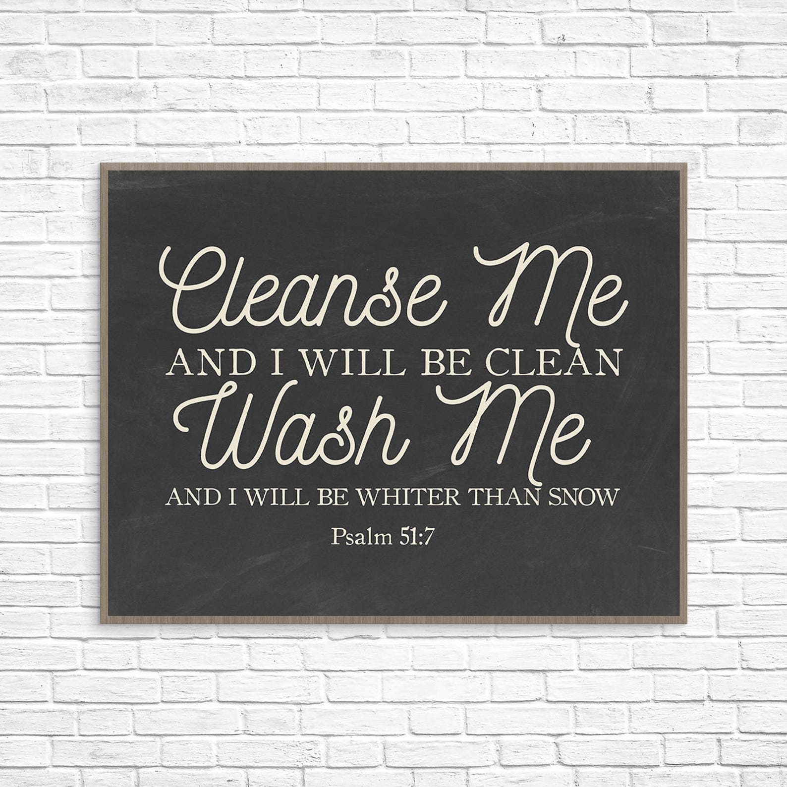 Cleanse Me and I Will Be Clean Wash Me and I Will Be Whiter Etsy