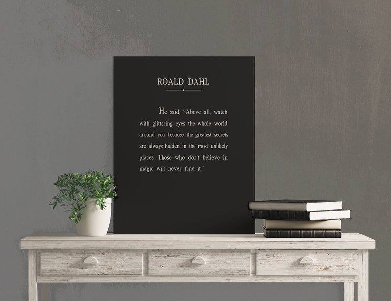 Roald Dahl Box Print Roald Dahl Citation Signe Roald Dahl