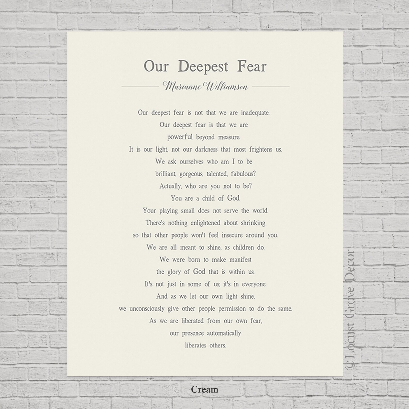 Our Deepest Fear Metal Print Our Deepest Fear Poem by | Etsy