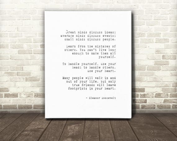 Eleanor Roosevelt Quote Eleanor Roosevelt Canvas Gallery Etsy Ireland