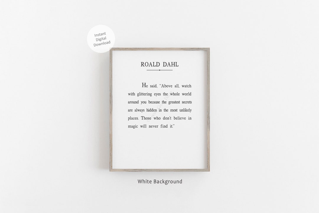 Roald Dahl Quote Printable Wall Art for Nursery or Baby Gift - Etsy