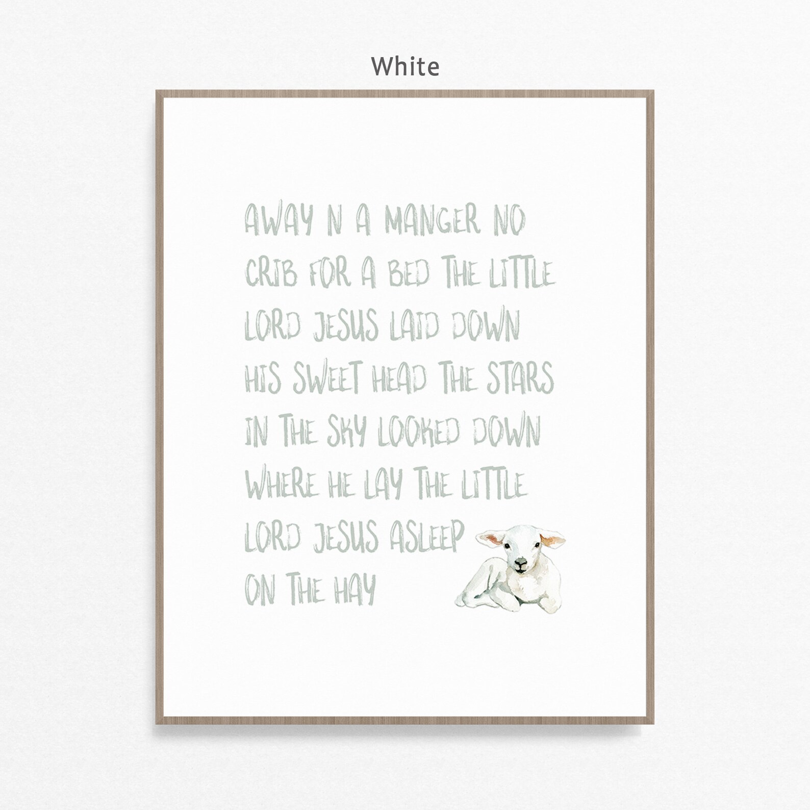 Away in A Manger Art Print Poster Away in a Manger Lyrics | Etsy