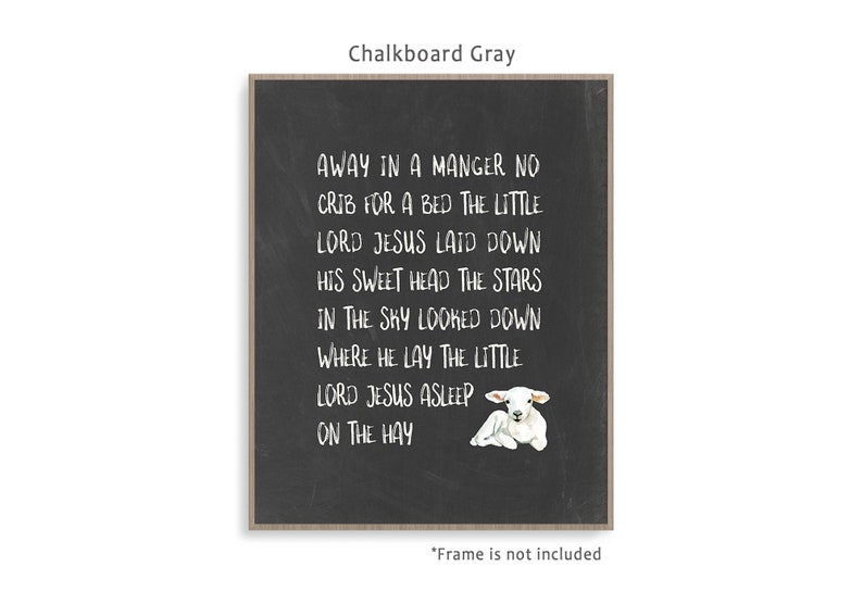 Away in A Manger Art Print Poster Away in a Manger Lyrics - Etsy