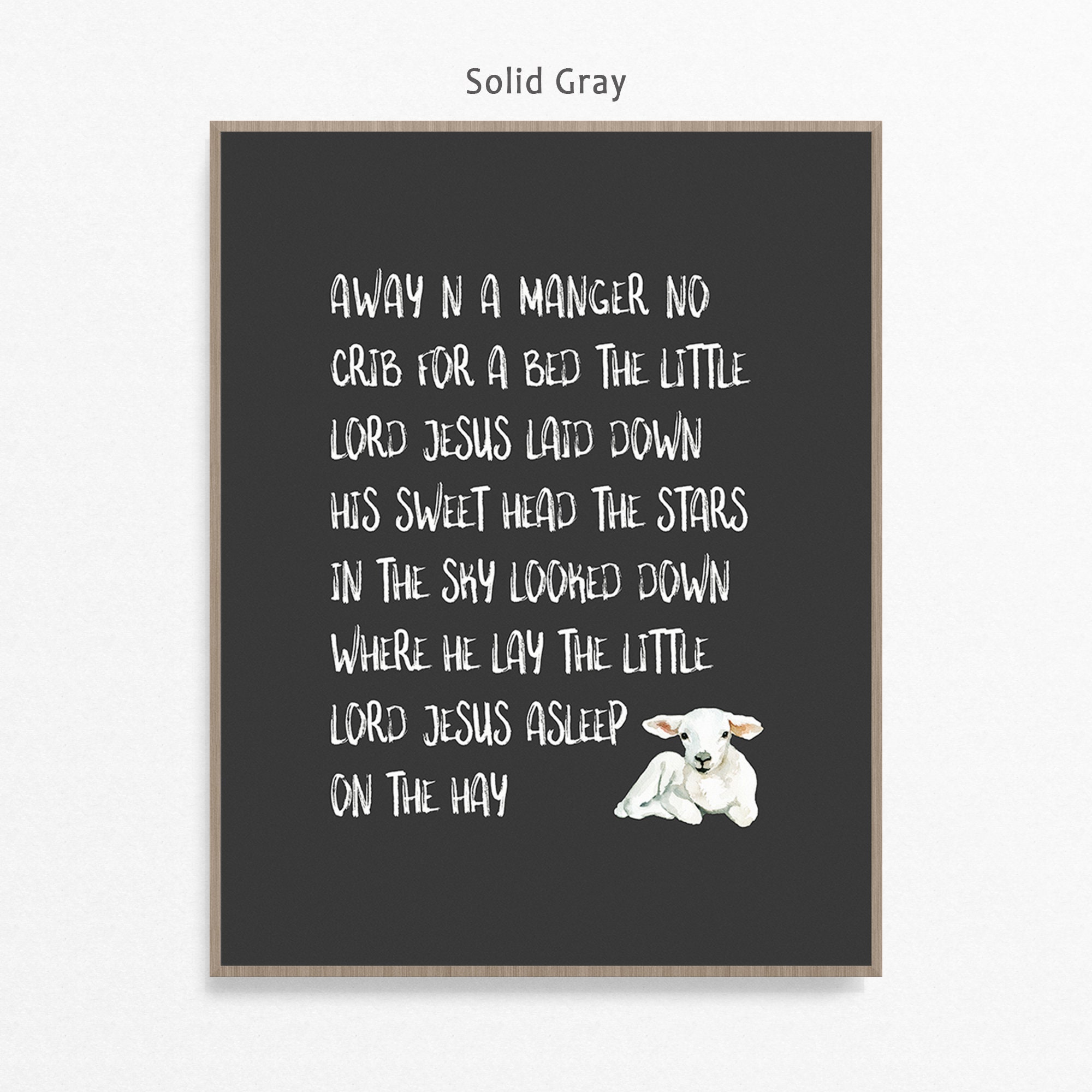 Away in A Manger Art Print Poster Away in a Manger Lyrics | Etsy