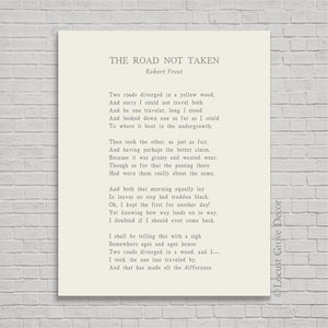 The Road Not Taken metal print, The Road Not Taken poem by Robert Frost