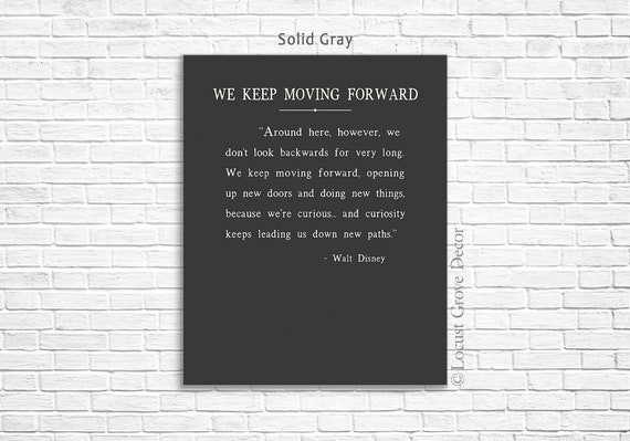 Walt Disney Quote We Keep Moving Forward Metal Print Around - Etsy