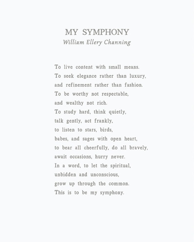 My Symphony Box Print My Symphony by William Ellery Channing Etsy