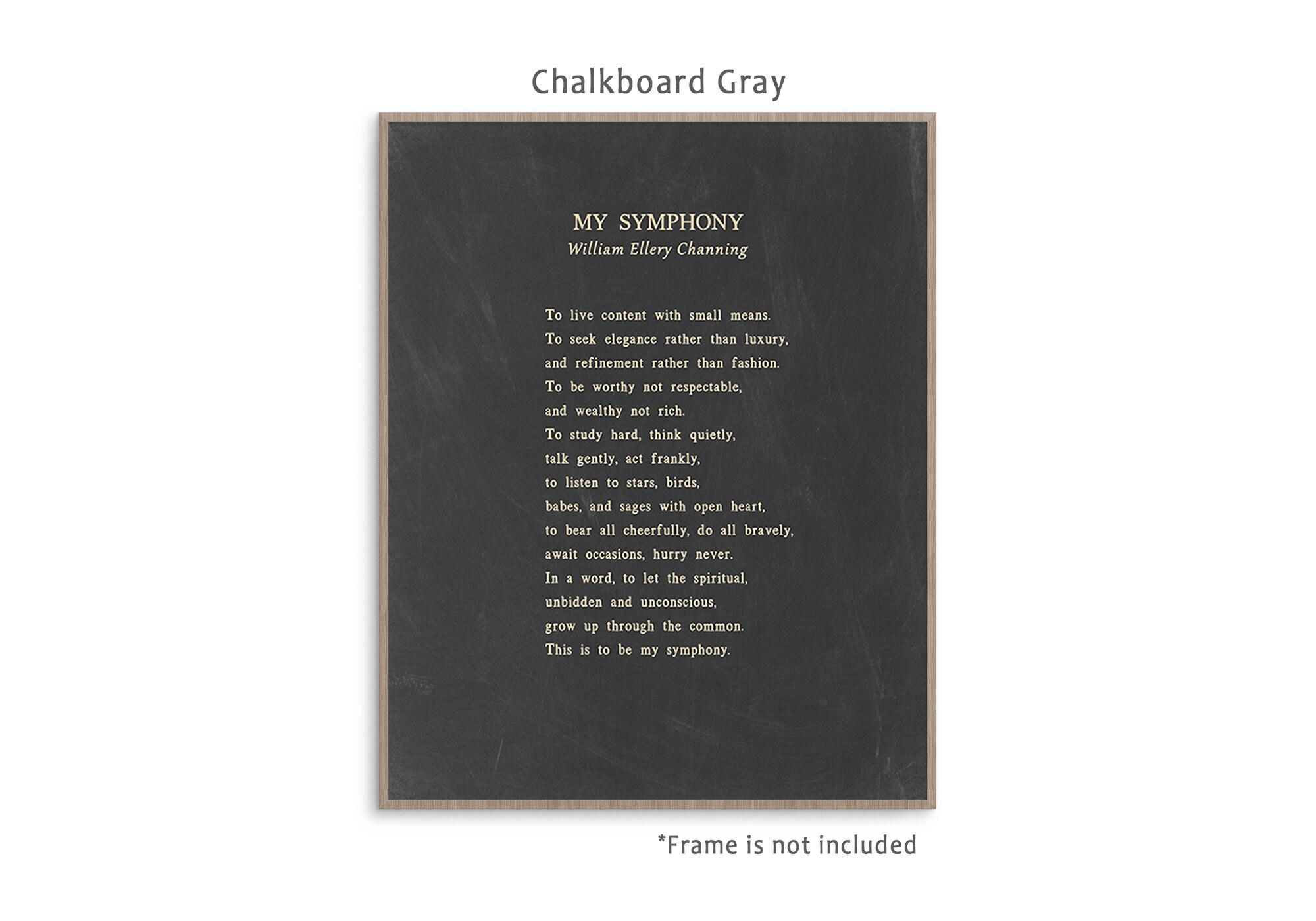 My Symphony Poem by William Ellery Channing Readytoframe Art Etsy
