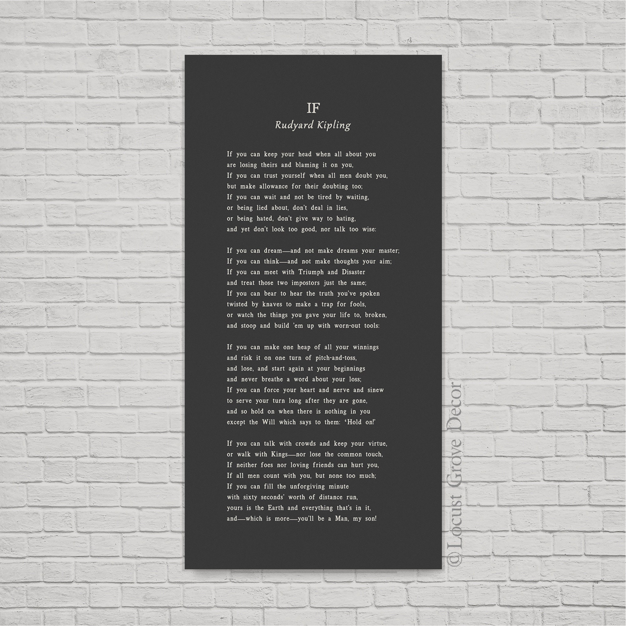 If 18x36 Inch Metal Print If by Rudyard Kipling If Poem | Etsy