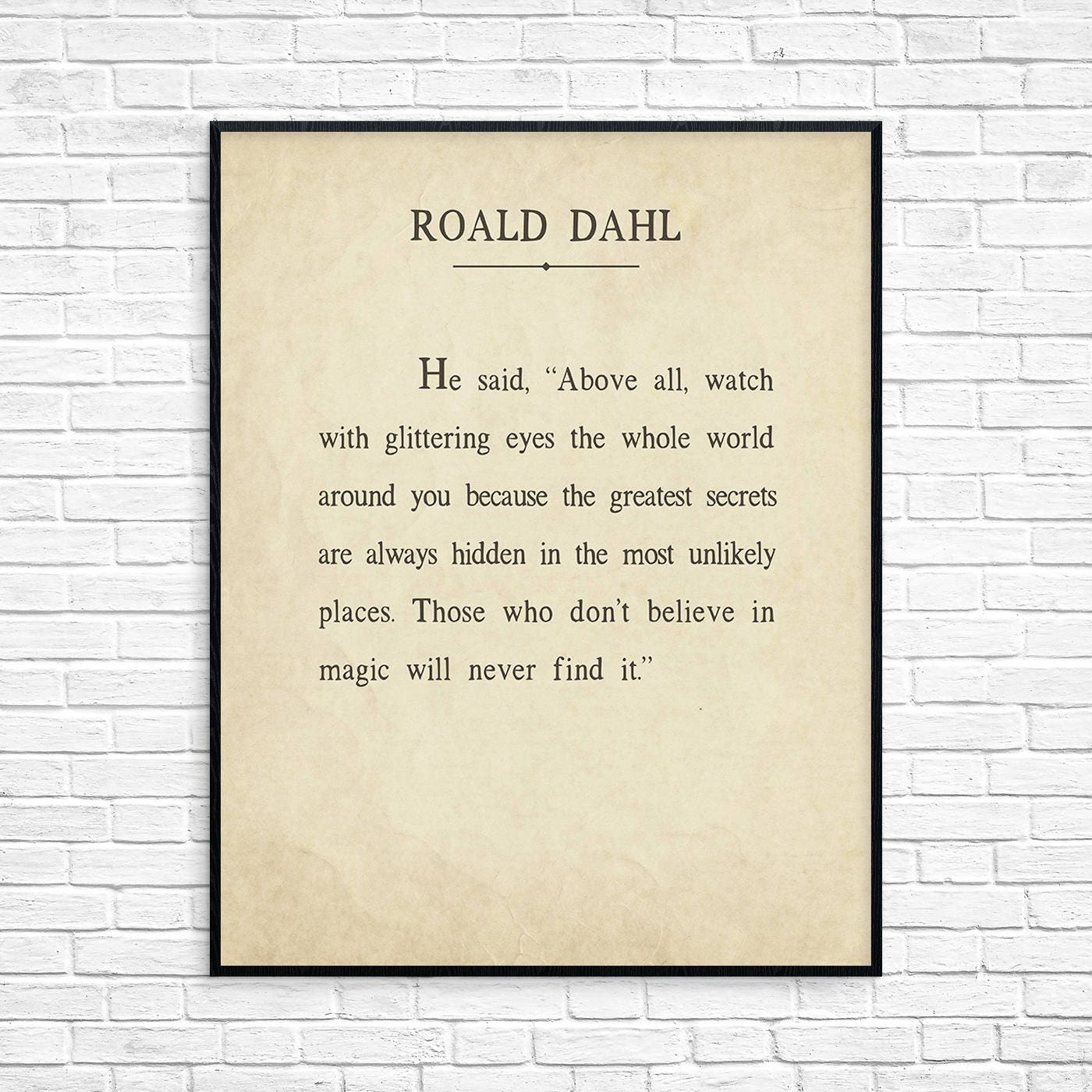 Roald Dahl Art Print Roald Dahl Quote Roald Dahl Poster | Etsy