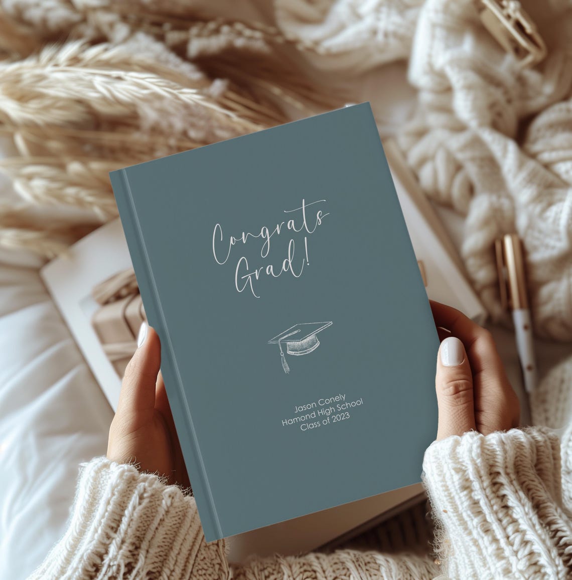 Congrats Grad Custom Hardcover Journal Notebook With Personalized Name ...