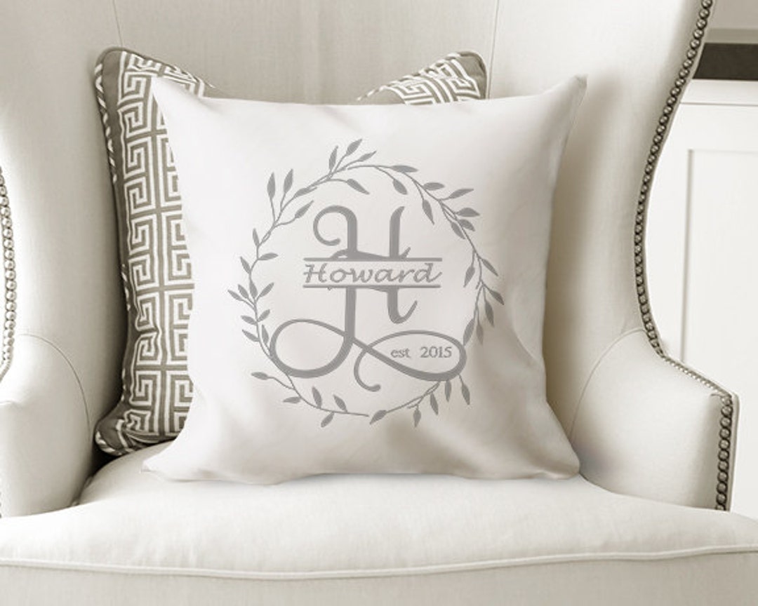 Personalized Family Name Pillow Split Monogram Pillow Etsy
