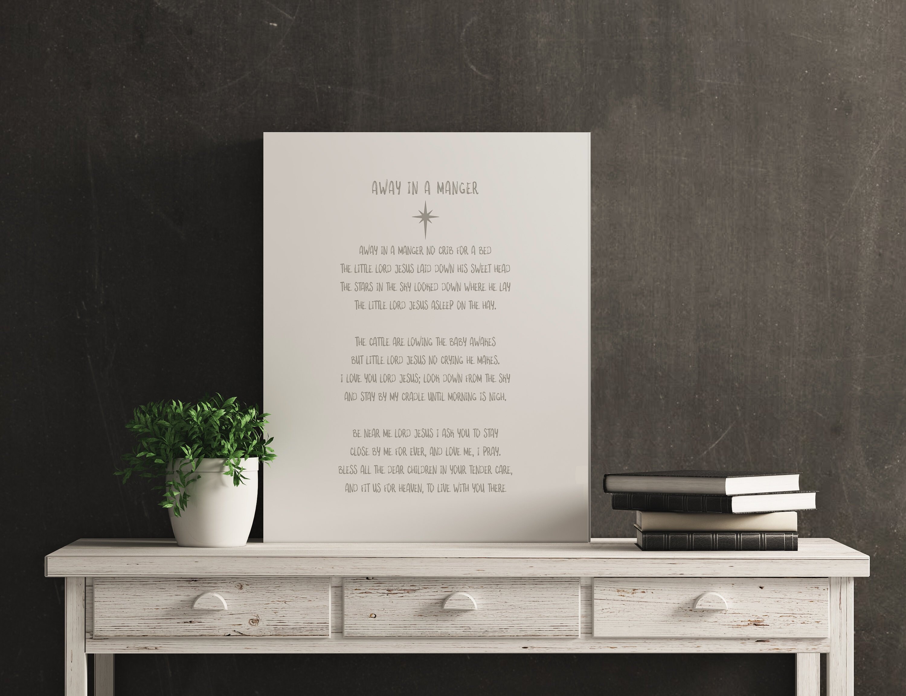 Away In A Manger Box Print Away In A Manger Song Lyrics | Etsy