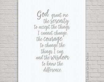 serenity prayer metal print serenity poem ready to hang etsy